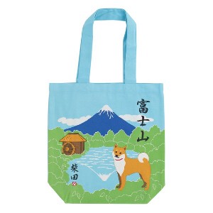 Tote Bag Mount Fuji Shiba Dog Pocket