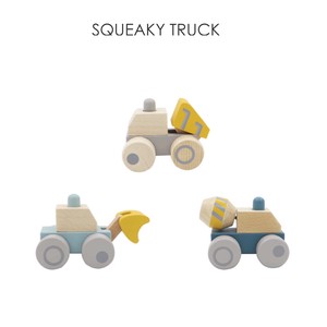 ピコピコ音が鳴る木製トラック【SQUEAKY TRUCK】スクイキートラック