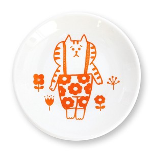 Small Plate Suspenders And Flowers Gorokoro Nyan Ske Small Dish