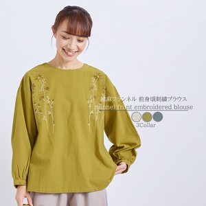 Button Shirt/Blouse Color Palette Cotton Linen