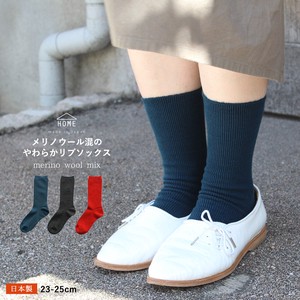 Crew Socks Wool Blend Socks Soft HOME Made in Japan