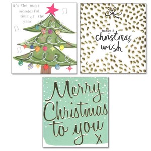 Greeting Card Christmas Message Card 3-types 12-sets