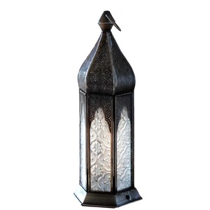 モロッコランタン キャンドルホルダー 高さ29cm　 6面のレリーフガラス　Morocco Lantern Candle holder