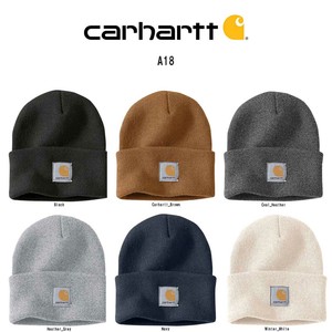 Carhartt(カーハート)ニットキャップ ビーニー 帽子 無地 シンプル ロゴ 防寒 A18
