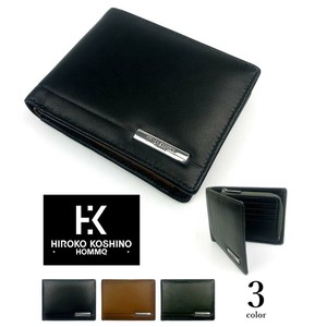 全3色 HIROKO KOSHINO（ヒロコ コシノ）シープレザー グラデーション加工 2つ折り 財布（hh-aa012）