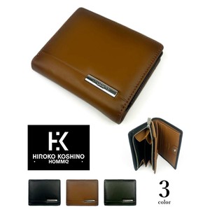 全3色 HIROKO KOSHINO（ヒロコ コシノ）シープレザー グラデーション加工 2つ折り 財布（hh-aa013）