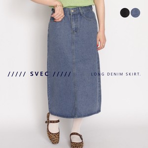 SVEC Skirt Slit Long Skirt Back Denim Ladies'
