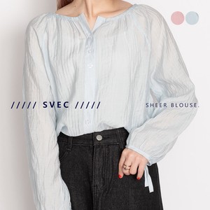 SVEC Button Shirt/Blouse Sleeve Ribbon Ladies'