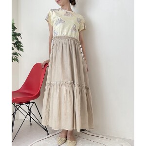 Casual Dress Pudding Mixing Texture Docking One-piece Dress Tiered