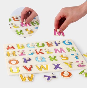 Educational Toy Alphabet Numbers Wooden Colorful Kids Fruits