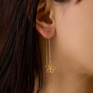 Pierced Earrings Gold Post Butterfly Long Jewelry Made in Japan