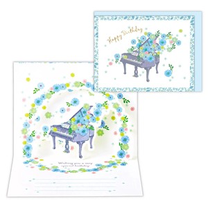 フラワーピアノ【誕生お祝い／立体カード】