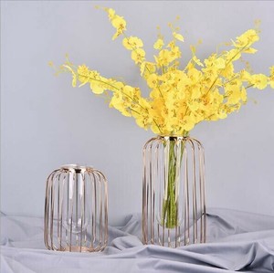 鉄製のドライフラワーの花瓶クリエイティブなガラス製水耕栽培の花瓶 YMA1412-2