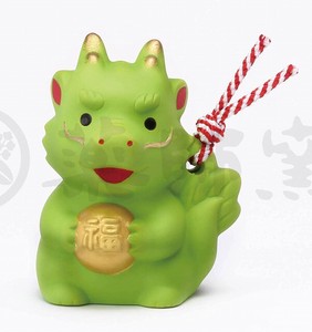Object/Ornament Clay Bell Small Good Luck Dragon