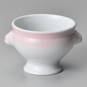 Soup Bowl Porcelain Pink Bird