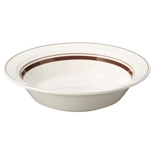 Soup Bowl Brown Porcelain Bird M Made in Japan
