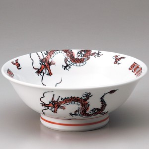 Donburi Bowl Red Porcelain Made in Japan