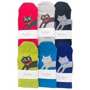 Crew Socks Cat Socks 6-colors Made in Japan
