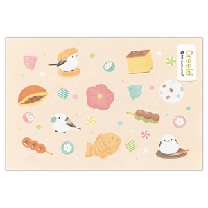 ポストカード　シマエナガと和菓子【日本製】
