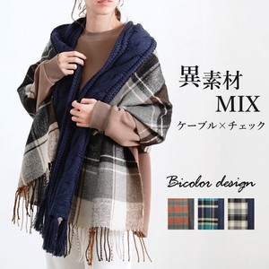 Thick Scarf Scarf Check Mixing Texture Stole Autumn/Winter 2023