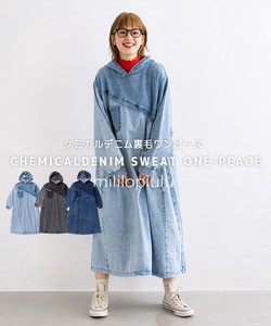 Reef / NEW Casual Dress Brushed One-piece Dress Chemical Denim