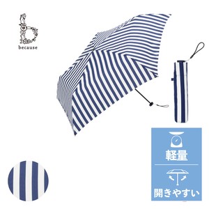 ≪2023秋冬≫【雨傘】折傘 スーパーライト／ストライプ ミニ