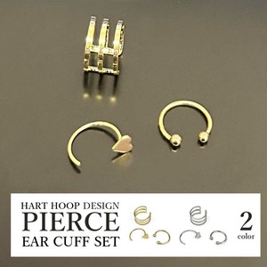 Pierced Earrings Resin Post sliver Ear Cuff Ladies' Set of 3 2-colors