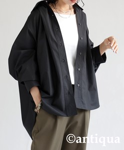 Antiqua Button Shirt/Blouse Plain Color Long Sleeves Tops Ladies' Autumn/Winter
