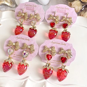 Pierced Earrings Gold Post Gold Earrings earring Pudding Strawberry clip