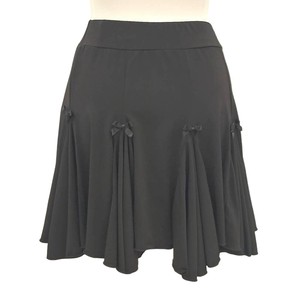 【定番ステージ衣装】リボン付きパレオ　黒　オールシーズン　フリーサイズ　ミニスカート