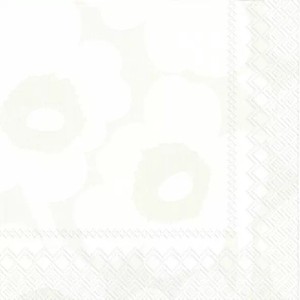 マリメッコ（marimekko）ペーパーナプキン ウニッコ ホワイト/グレイ  33cm