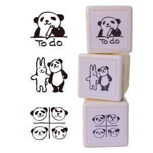 KODOMO NO KAO / Panda pre-inked journal stamp