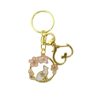 Key Ring Key Chain Cherry-Blossom Viewing Cat