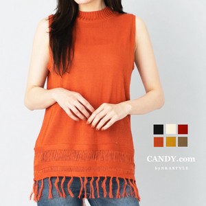 Sweater/Knitwear Pullover Knitted Fringe Spring/Summer High-Neck Sleeveless Tops Ladies'