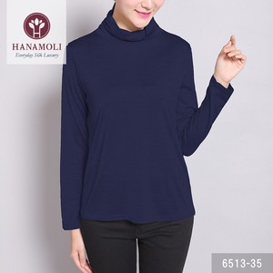 T-shirt Series Gift Silk Long Sleeves High-Neck Cut-and-sew 2023 New