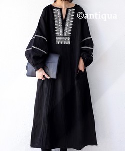 Antiqua Casual Dress Long Sleeves Long One-piece Dress Embroidered Ladies' Popular Seller