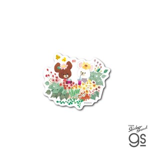 くまのがっこう ダイカットミニステッカー Colorful Days Blooming アート BEAR くま 絵本 KMG-082