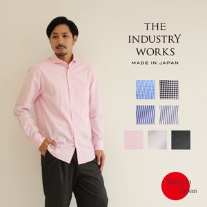 Button Shirt Long Sleeves Cotton Men's Made in Japan