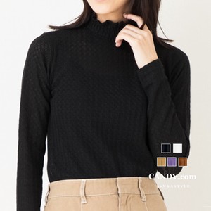 T-shirt Long Sleeves Knit Sew High-Neck Tops Ladies' Cut-and-sew Autumn/Winter