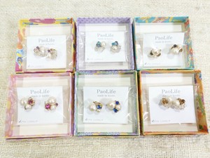 Pierced Earringss Pearl Bijoux Cotton Set of 6