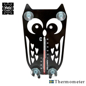pluto 温度計【ふくろう‐OWL‐】（北欧 スウェーデン・輸入・インテリア雑貨）