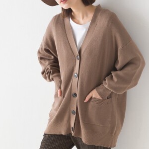 Sweater/Knitwear Oversized Knitted V-Neck Cardigan Sweater