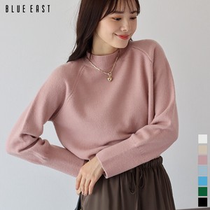 Sweater/Knitwear Knitted Plain Color Long Sleeves High-Neck Tops