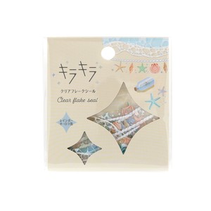 WORLD CRAFT Planner Stickers Kira-Kira Clear Sticker Gift Beach Shell Stationery