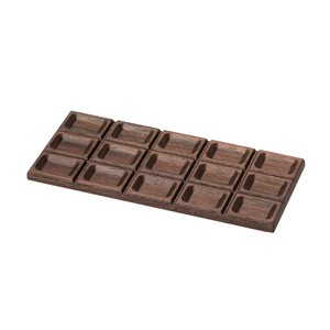 木製・板チョコ型プレート 【ブラウン/ホワイト】＜日本製＞