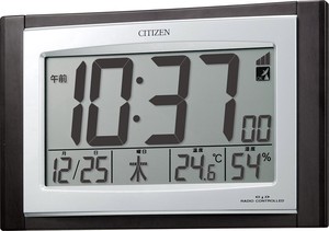 CITIZEN 電波 見やすい 大画面 掛け 置き 兼用 時計 温度 湿度 カレンダー 付