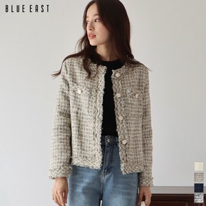 Jacket Pearl Button Collarless New color