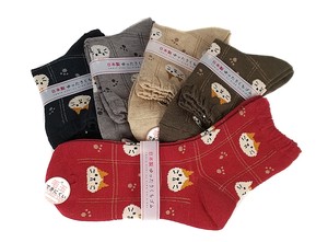 Crew Socks Wool Blend Cat Made in Japan