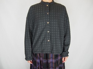 Button Shirt/Blouse Jacquard Check Shirring Autumn/Winter 2023