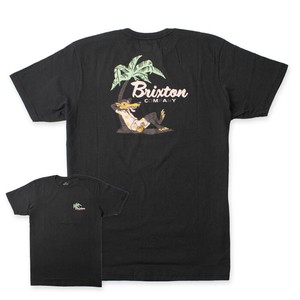 BRIXTON LEISURE S/S TLRT テイラードフィット BLACK 100%綿 Tシャツ (16917)